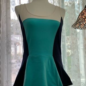 Express Color Block Peplum Shirt